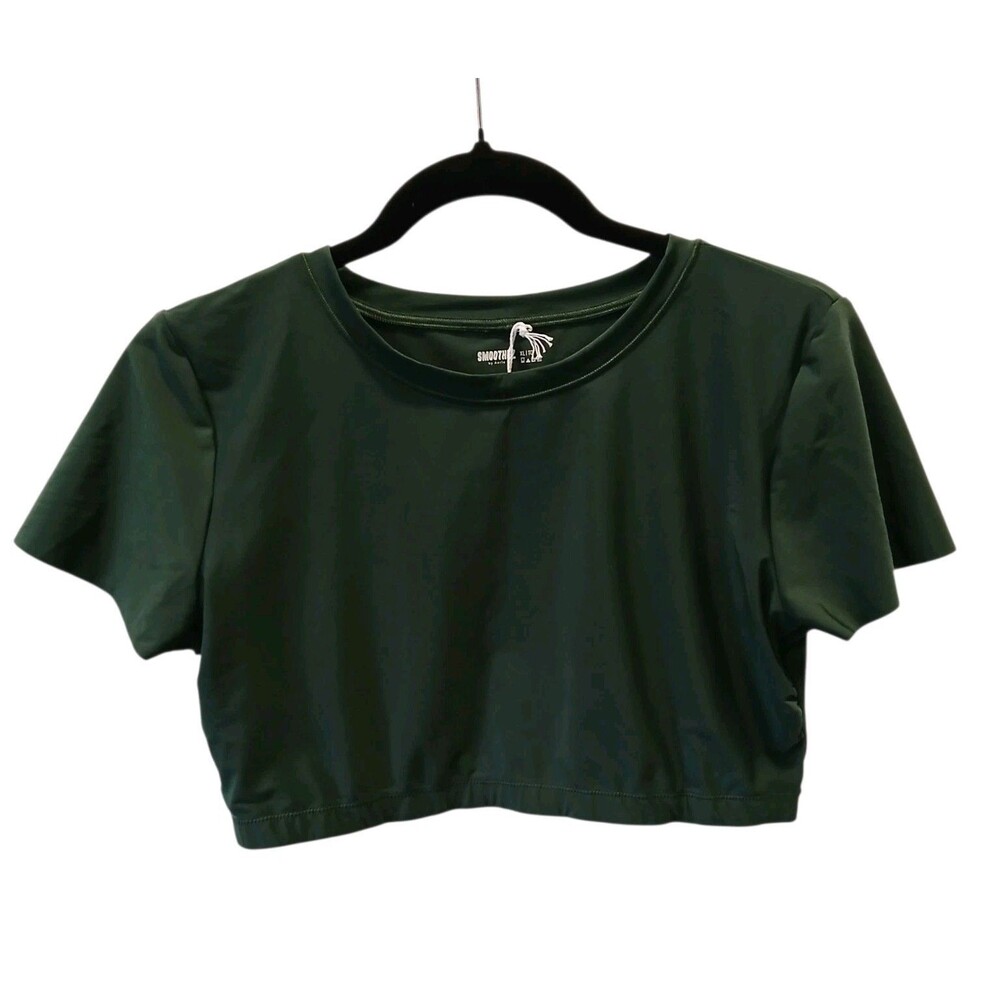 NWT Smoothez Aerie Small Green Crop Top Bralette $39.95 Size XL Short Sleeve